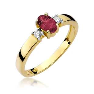 Złoty pierścionek z diamentem EY-264 rubin