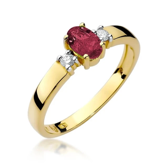 Gold Ring 585 mit Diamant Rubin 0,60ct