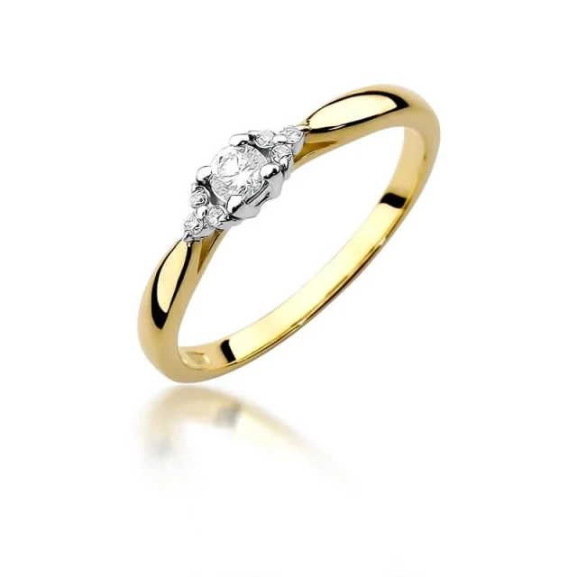 Gold Ring 585 mit Diamant Diamant Diamant 0.10ct