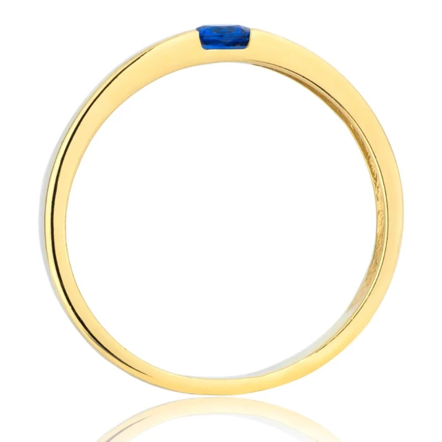 Goldener Ring blauer Stein 585