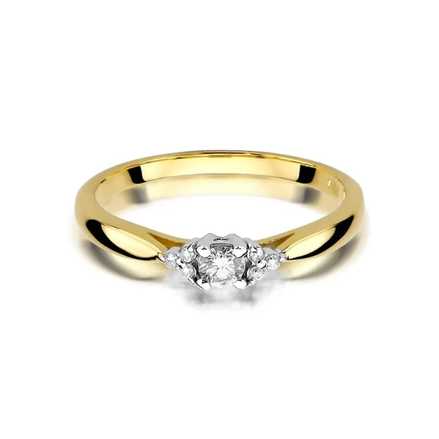 Gold Ring 585 mit Diamant Diamant Diamant 0.10ct