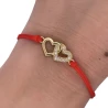 Vergoldetes Armband Red String Two HEARTS SBZ25 | ergold