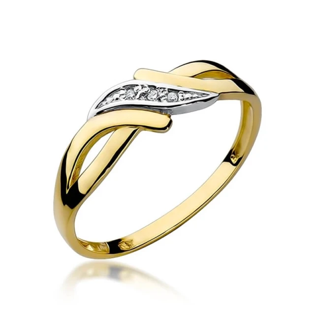 Gold Ring 585 mit Diamant Diamant Diamant 0.02ct