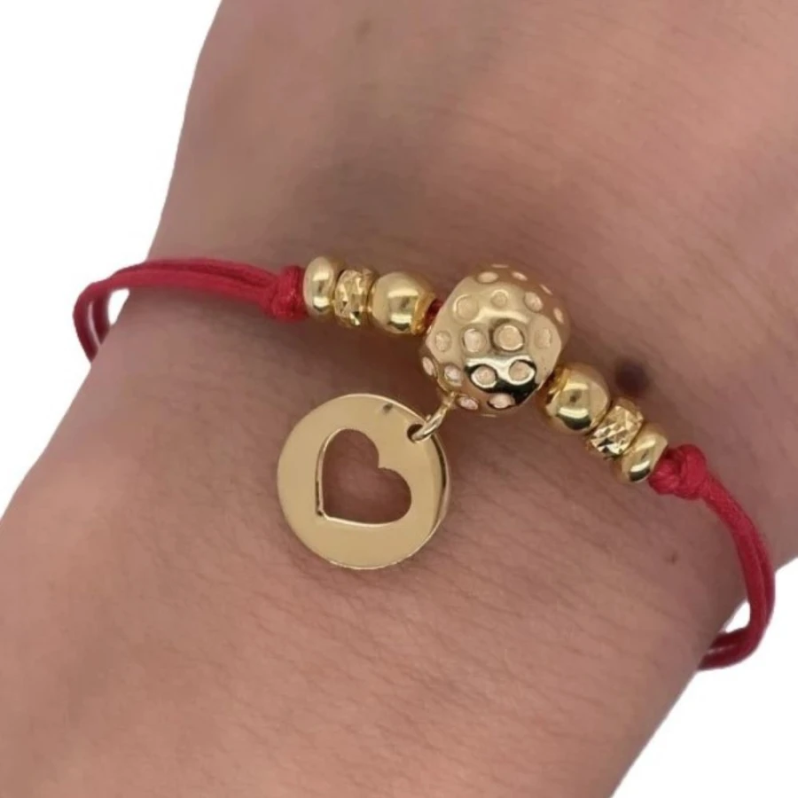 Vergoldetes Armband Red String HEART Ball SBZ26 | ergold