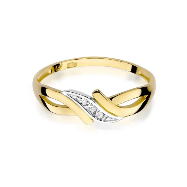 Gold Ring 585 mit Diamant Diamant Diamant 0.02ct