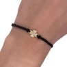 Vergoldetes Armband Schwarze Schnur CLOVER SBZ20 | ergold