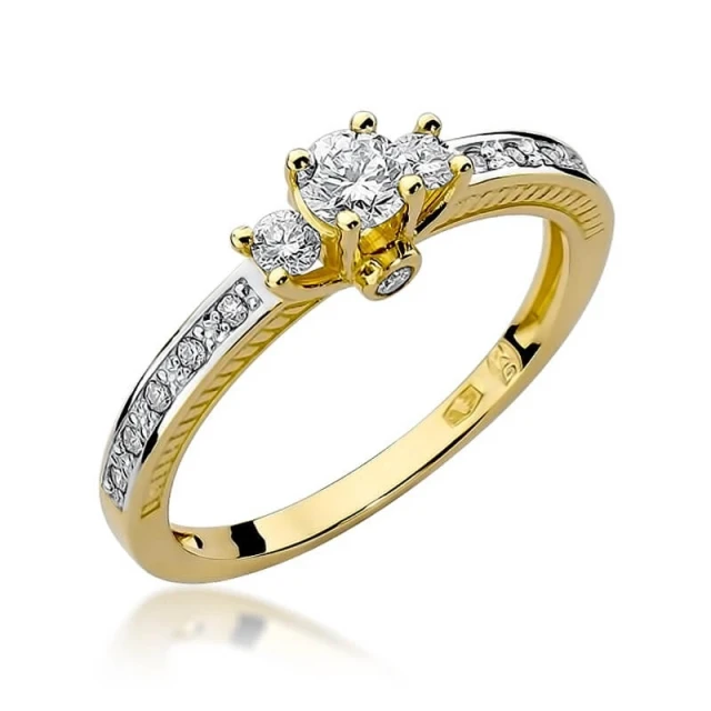 Gold Ring 585 mit Diamant Diamant Diamant 0.42ct