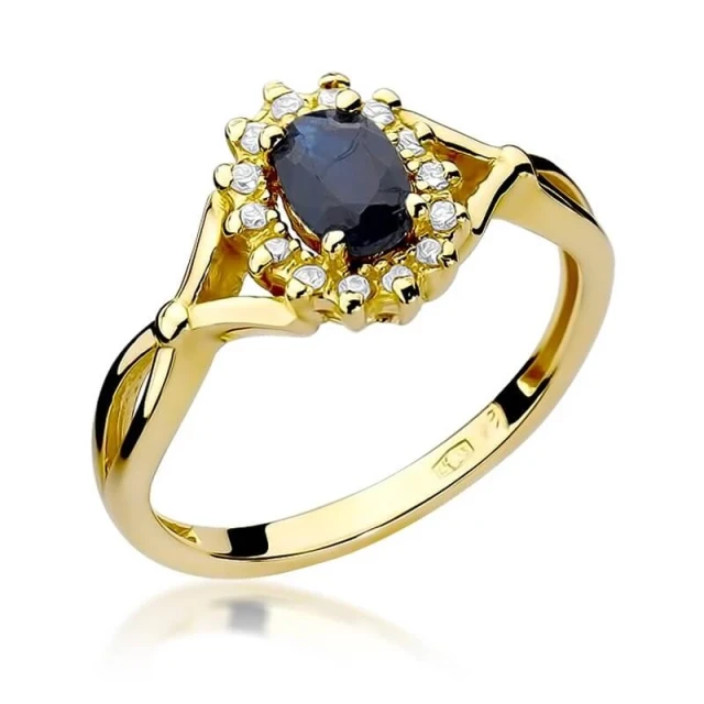 Goldring 585 mit Diamant Saphir 0,70ct