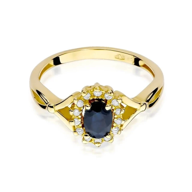 Goldring 585 mit Diamant Saphir 0,70ct