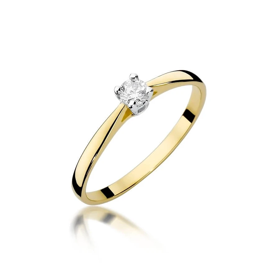 Złoty pierścionek z diamentem EY-335 0,15ct