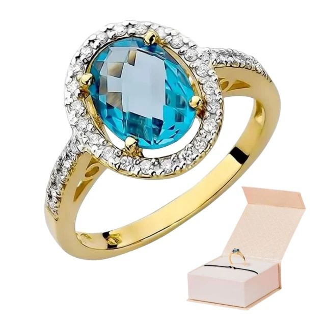 Goldring 585 mit Diamanttopaz 1,70ct