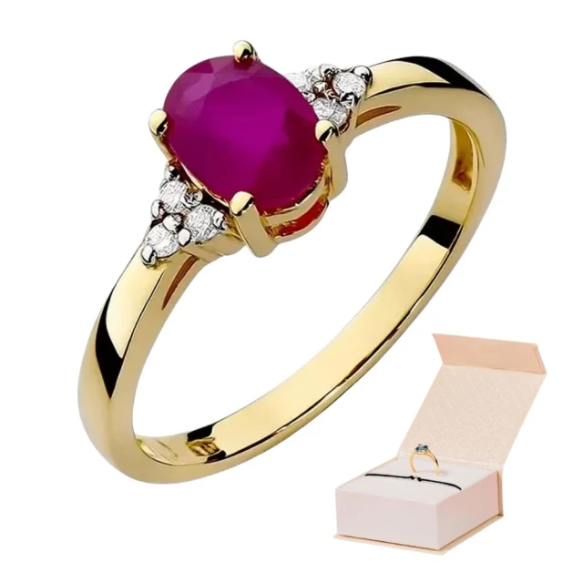 Gold Ring 585 mit Diamant Rubin 1,00ct