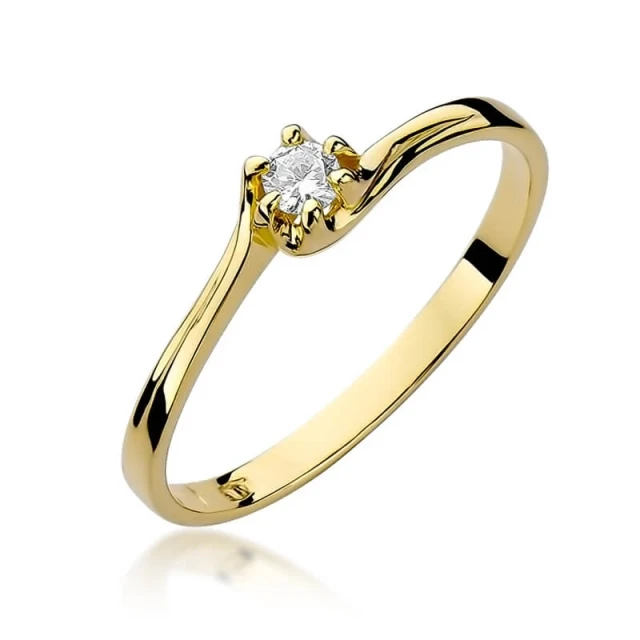 Gold Ring 585 mit Diamant Diamant Diamant 0.10ct