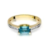 Złoty Pierścionek 585 z diamentem topaz 0,65ct