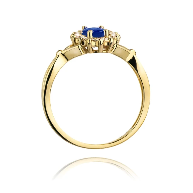 Złoty Pierścionek 585 z diamentem  szafir 0,90ct