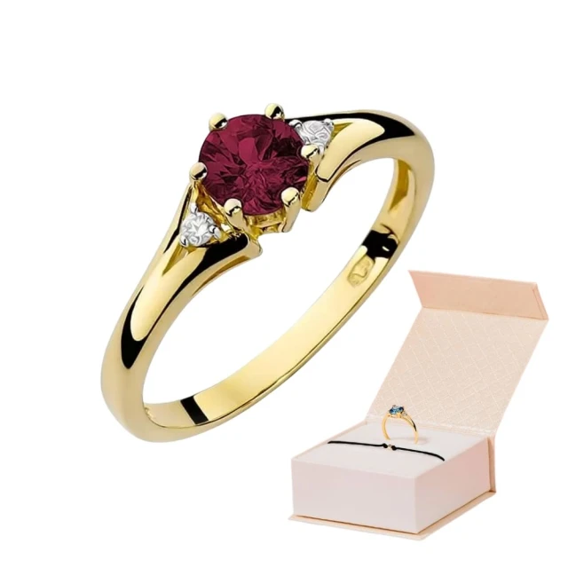 Gold Ring 585 mit Diamant Rubin 0,60ct