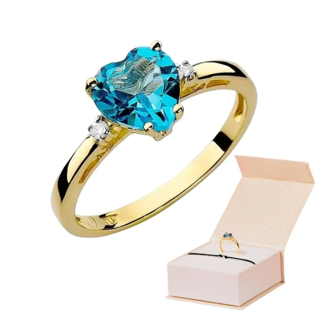 Gold ring 585 mit diamanttopaz 1,20ct