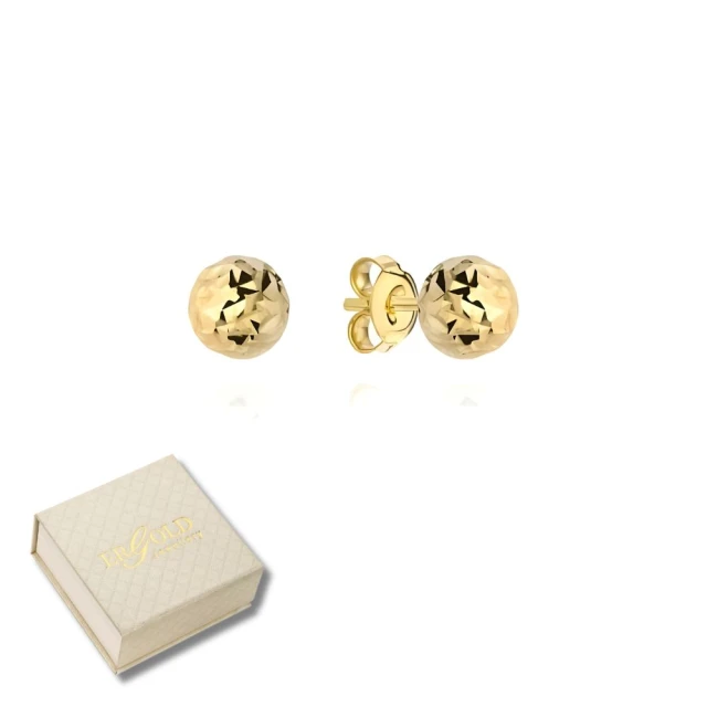 Kolczyki kulki super lekkie diamentowane 4 mm pr. 333