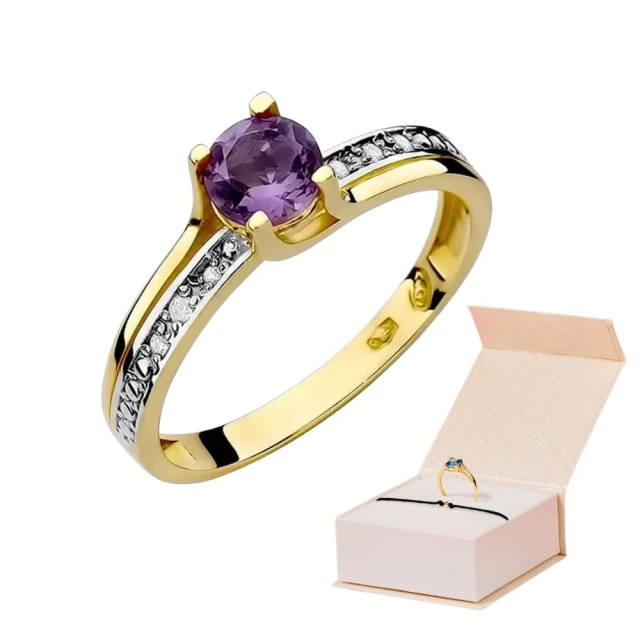 Goldring 585 mit Diamant-Amethyst 0,50ct