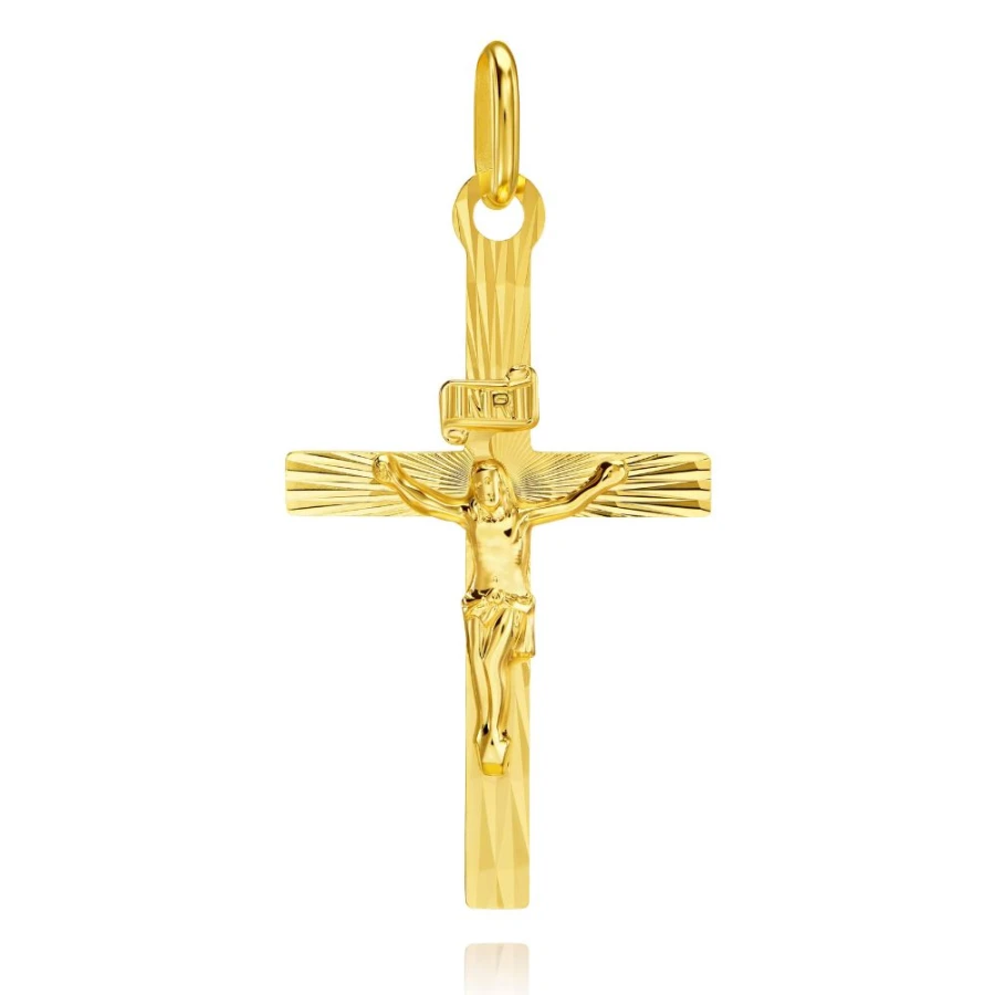 SCHÖNES GOLDENES DIAMANTKREUZ Taufkommunion K03| ergold