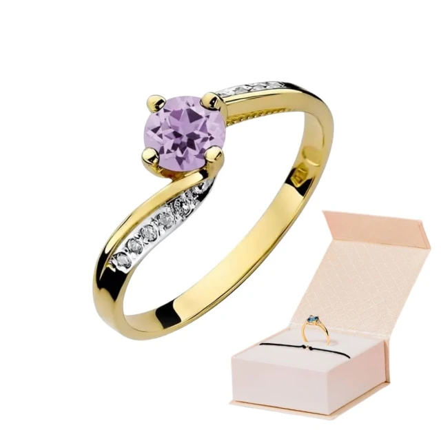 Goldring 585 mit Diamant-Amethyst 0,50ct