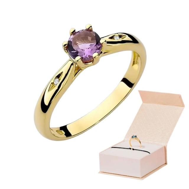 Goldring 585 mit Diamant-Amethyst 0,50ct