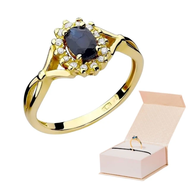 Goldring 585 mit Diamant Saphir 0,70ct