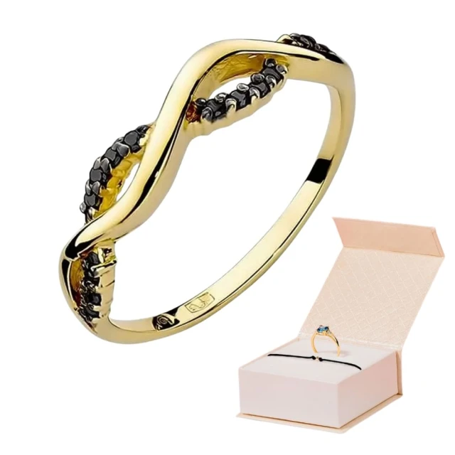 Gold Ring 585 mit Diamant Diamant Schwarz 0.07ct