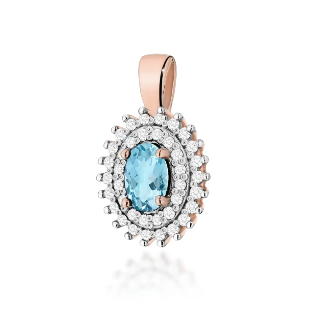 Złota Zawieszka Topaz 0,50ct różowe złoto
