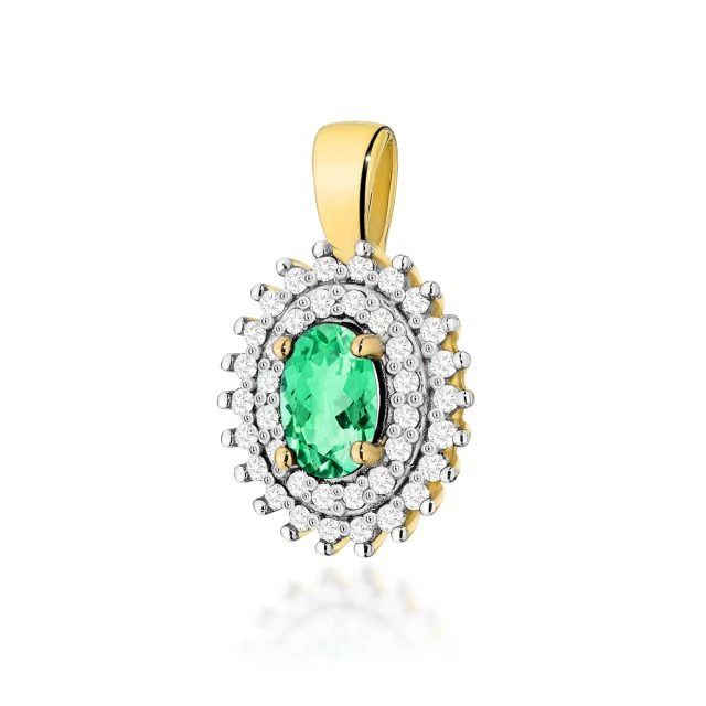 Złota Zawieszka Szmaragd 0,40ct żółte złoto