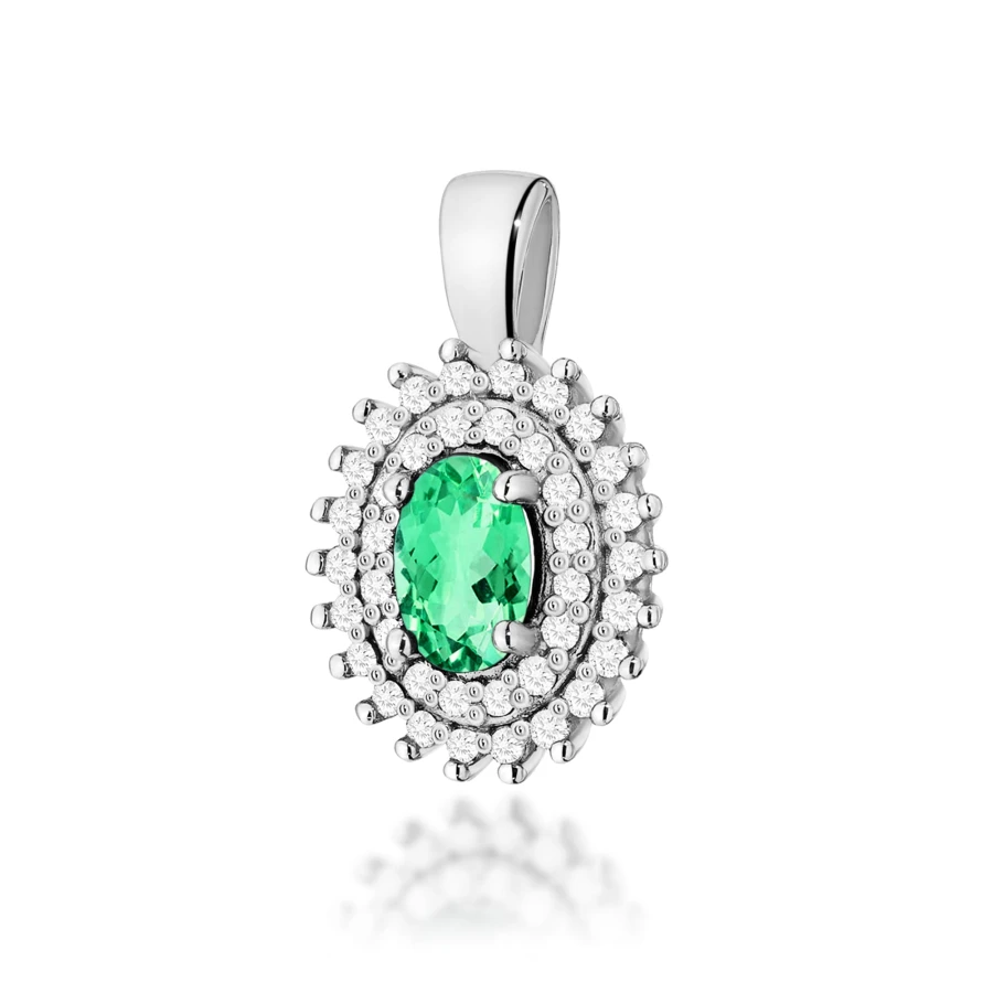 Złota Zawieszka Szmaragd 0,50ct białe złoto | ERgold