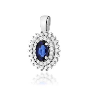 Złota Zawieszka Szafir  0,70ct białe złoto | ERgold