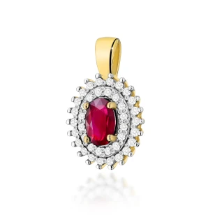 Złota Zawieszka Rubin  0,60ct żółte złoto| ERgold