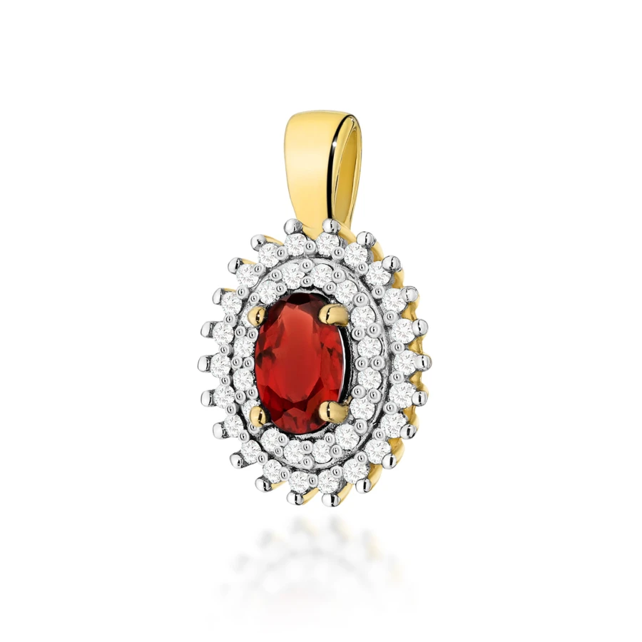 Złota Zawieszka Granat  0,50ct żółte złoto | ERgold
