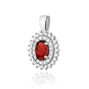 Złota Zawieszka Granat  0,50ct białe złoto | ERgold