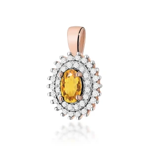Złota Zawieszka Cytryn  0,60ct różowe złoto | ERgold
