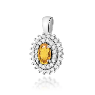 Złota Zawieszka Cytryn  0,60ct białe złoto | ERgold