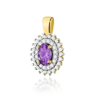Złota Zawieszka Ametyst 0,40ct żółte złoto | ERgold