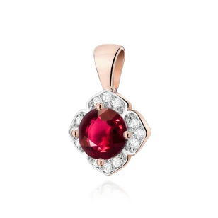 Złota Zawieszka Rubin  0,60ct różowe złoto| ERgold