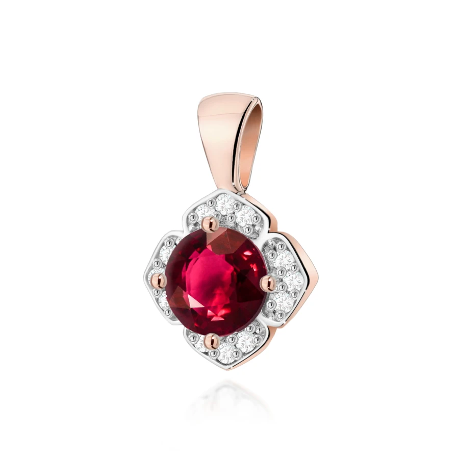 Złota Zawieszka Rubin  0,60ct różowe złoto| ERgold
