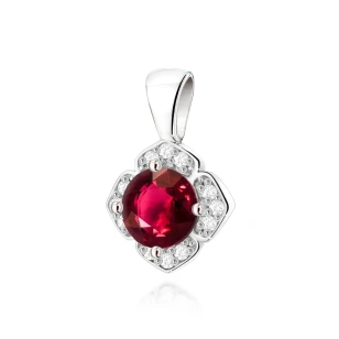 Złota Zawieszka Rubin  0,60ct białe złoto | ERgold