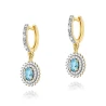 Złote kolczyki z diamentami 585  Topaz 0,50ct | ERgold