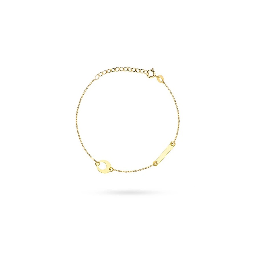 ⭐ Armband Goldener Kreis in einem Kreis und Plakette ♥ Ergold