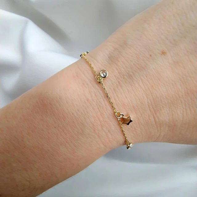 Vergoldetes Armband STARS Strasssteine