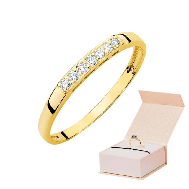 Złoty Pierścionek 585 Z Diamentami 0,10ct z certyfikatem