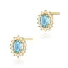 Złote kolczyki z diamentami 585  Topaz 0,50ct | ERgold
