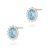 Złote kolczyki z diamentami 585  Topaz 0,50ct białe złoto | ERgold