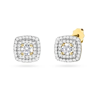 Złote kolczyki 585 z diamentami laboratoryjnymi 0,30ct VS2 F | ERgold