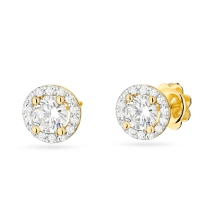 Złote kolczyki 585 z diamentami laboratoryjnymi 0,50ct VS2 F  | ERgold