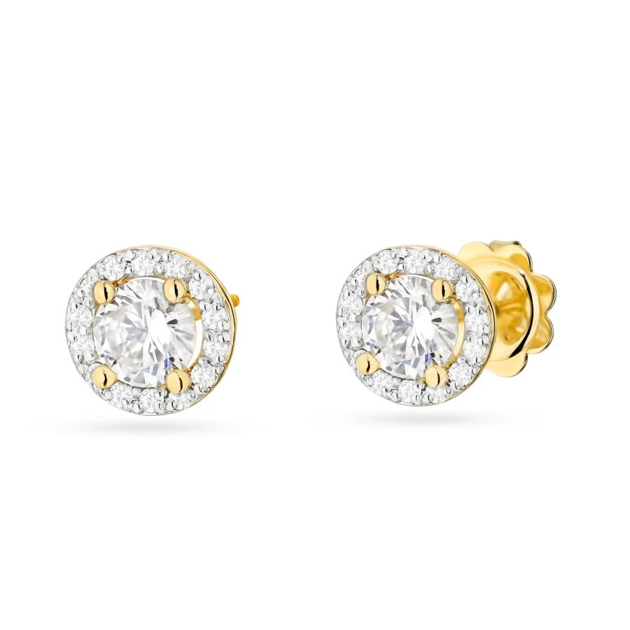 Złote kolczyki 585 z diamentami laboratoryjnymi 0,50ct VS2 F  | ERgold
